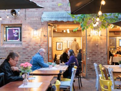 Evening outdoor dining in Camden